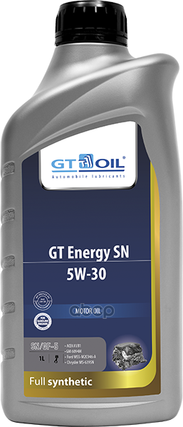 GT OIL Масло Моторное 5W30 1L Синтетика Gt Energy Sn