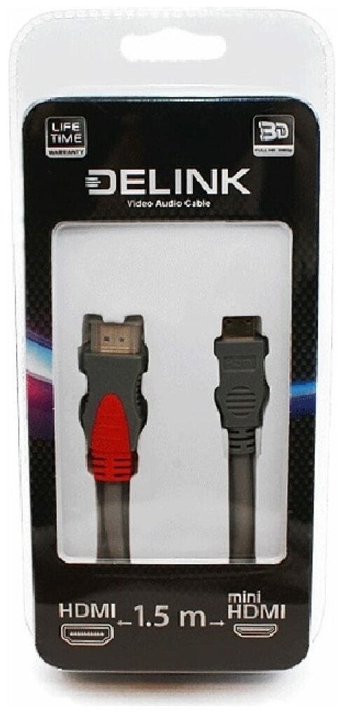 Шнур HDMI-mini HDMI delink 1,5м 13051