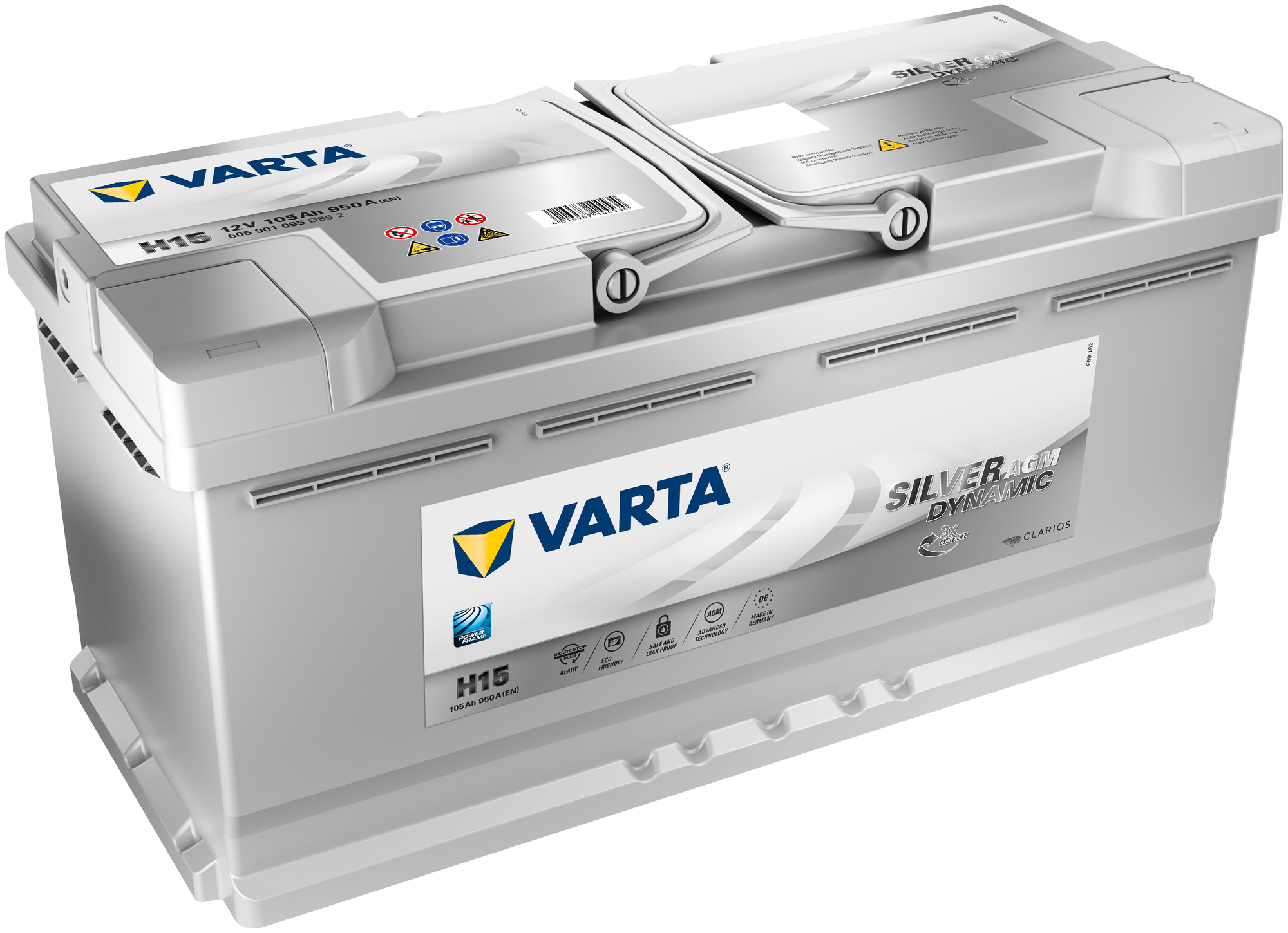 Аккумулятор автомобильный Varta Silver Dynamic AGM H15 6СТ-105 обр. 393x175x190