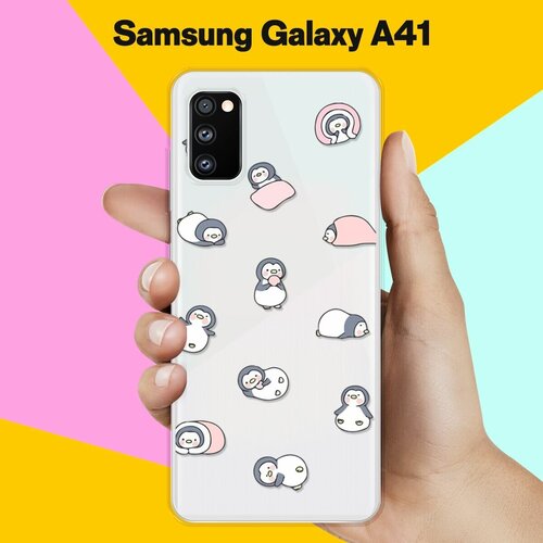 Силиконовый чехол Узор из пингвинов на Samsung Galaxy A41 силиконовый чехол узор из сердец на samsung galaxy a41