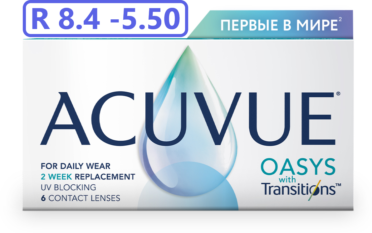 Контактные линзы Acuvue Oasys with Transition, Двухнедельные, -5,50 / 14 / 8,4 / 6 шт.