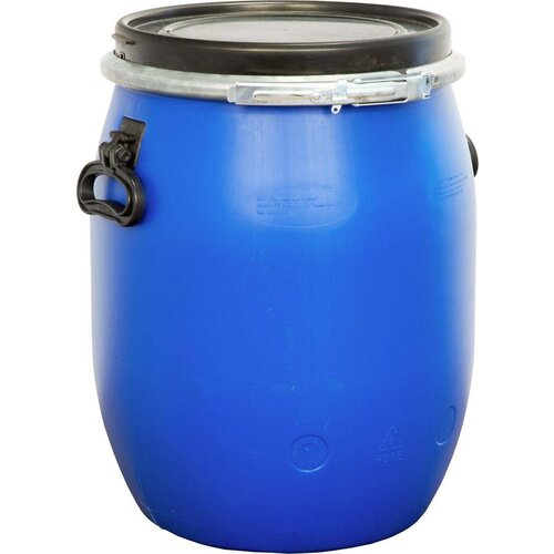 Бочка пластиковая 48 л, диаметр горловины 32.3 мм, цвет синий, крышка с уплотнителем; для хранения и перевозки различных сыпучих и жидких продуктов, для хранения домашних разносолов, питьевой воды
