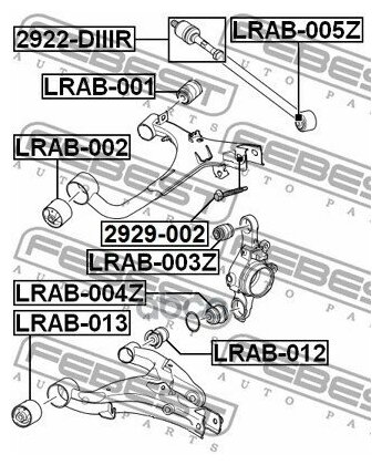 Lrab-003z_сайлентблок Задней Цапфы! Land Rover Discovery Iii 05-09 Febest арт. LRAB003Z