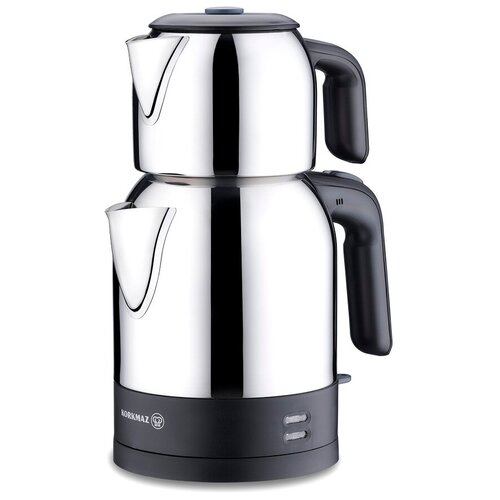 Чайник электрический двойной Demkolik 09 и 18 л Korkmaz 1600 W черно-серый глянцевый 934000₽