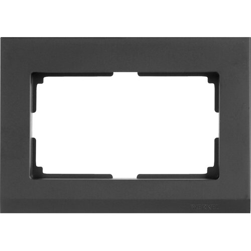 Рамка для двойных розеток Werkel Stark, цвет чёрный матовый рамка для двойных розеток werkel stark цвет белый набор из 2 шт