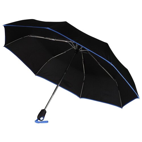 Мини-зонт автомат, 3 сложения, купол 100 см., черный, синий
