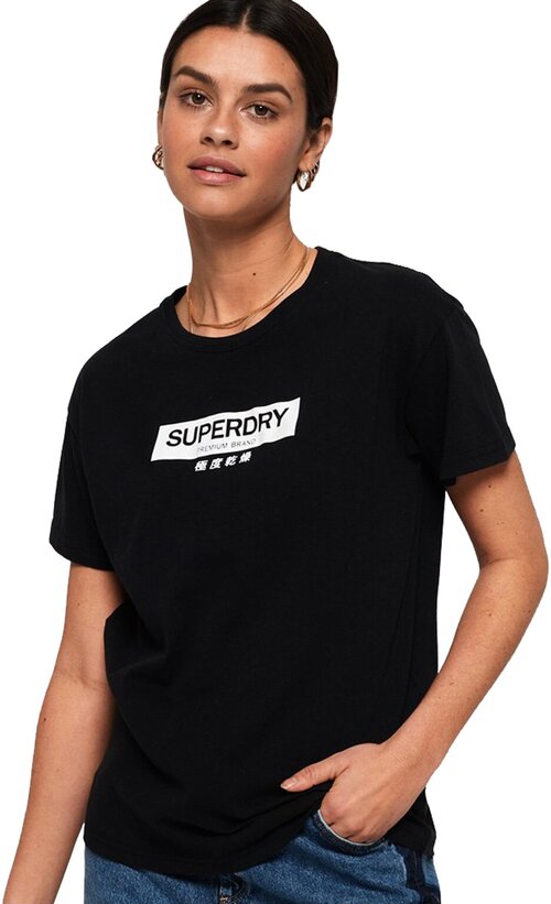 Футболка Superdry PREMIUM BRAND CLASSIC PORTLAND, Пол Женский, Цвет Black, Размер 10