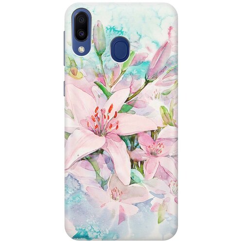 фото Re:paчехол - накладка artcolor для samsung galaxy m20 с принтом "нежные розовые цветы"