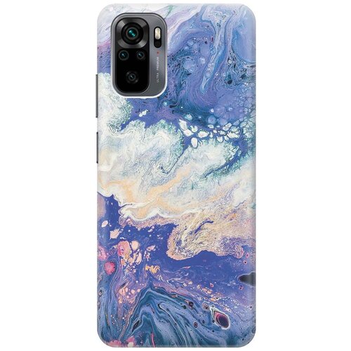 фото Ультратонкий силиконовый чехол-накладка для xiaomi redmi note 10 с принтом "фиолетовый мрамор" gosso