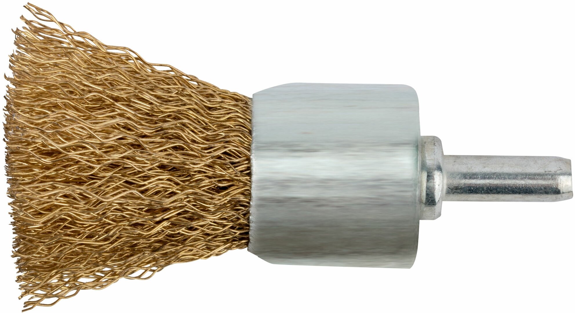 Корщетка-венчик, со шифтом, стальная латунированная волнистая проволока 25 мм