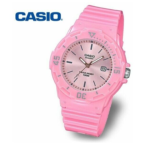 фото Наручные часы casio collection lrw-200h-4e4, черный, розовый