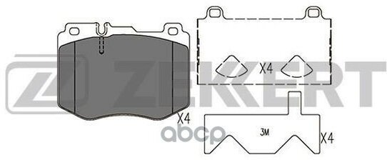 Колодки Торм. Диск. Передн. Mb C-Class (205) 14- Cls (C257) 18- E-Class (238) 17- E-Class (213) 1 Zekkert арт. bs-1414