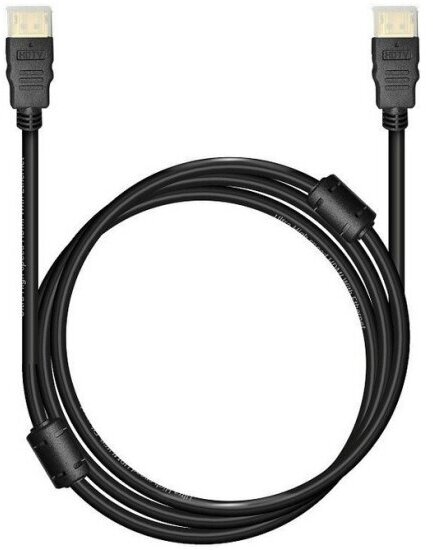 Кабель Bion Bion HDMI v2.1, 19M/19M, 3D, 8K UHD, экран, ферритовые кольца, 2м, черный (BXP-HDMI21-020)