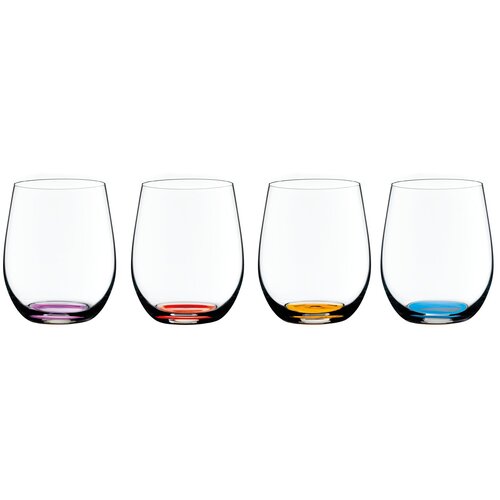 фото Riedel набор бокалов o wine tumbler happy o vol. 2 5414/88 4 шт. 320 мл прозрачный/синий/фиолетовый/красный/оранжевый