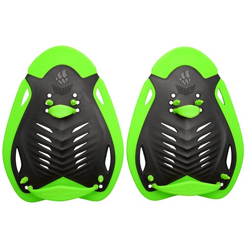 фото Лопатки для плавания mad wave ergo, black/green