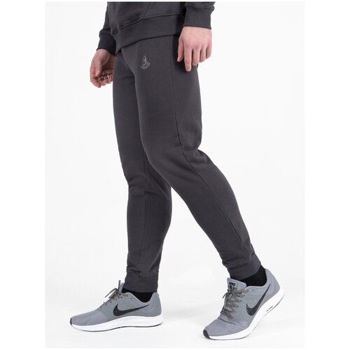 Спортивные штаны Великоросс графитового цвета с манжетами, без лампасов (6XL/62)