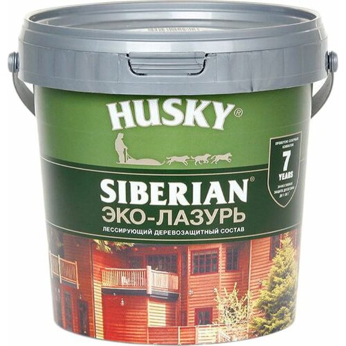 Лазурь HUSKY Siberian 0,9 л полуматовая светлый дуб