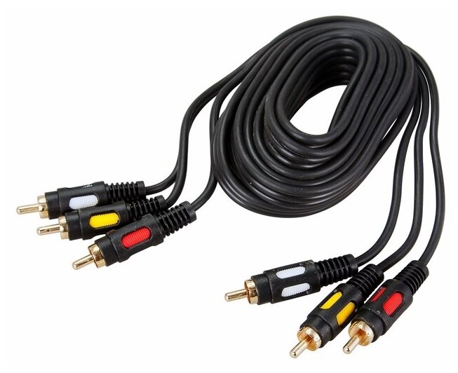 Кабель REXANT 3 RCA m - 3 RCA m 17-0212 Gold