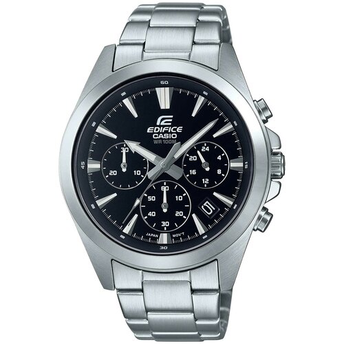 наручные часы casio edifice efv 630d 3a серебряный зеленый Наручные часы CASIO Edifice EFV-630D-1A, серебряный, черный