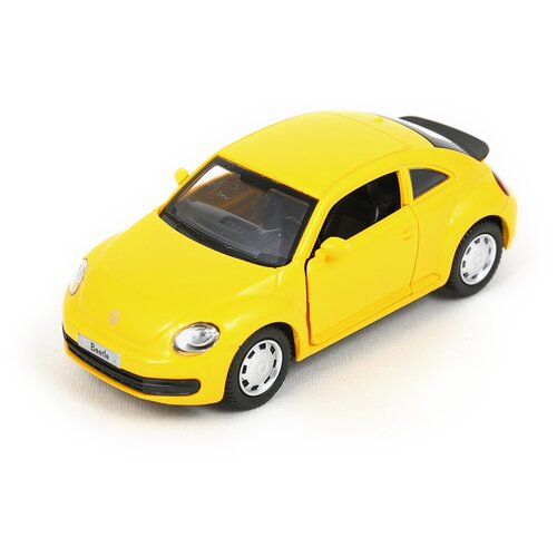 Машина металлическая VOLKSWAGEN THE BEETLE, 1:38, инерция, открываются двери, цвет жёлтый