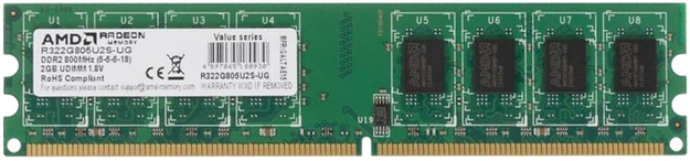 Память DIMM DDR2 PC-6400 AMD R322G805U2S-UG, 2Гб, 1.8 В