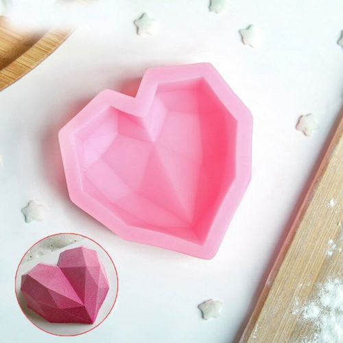 Молд Доляна «Сердце», 7,3×7,3×2,3 см, цвет розовый