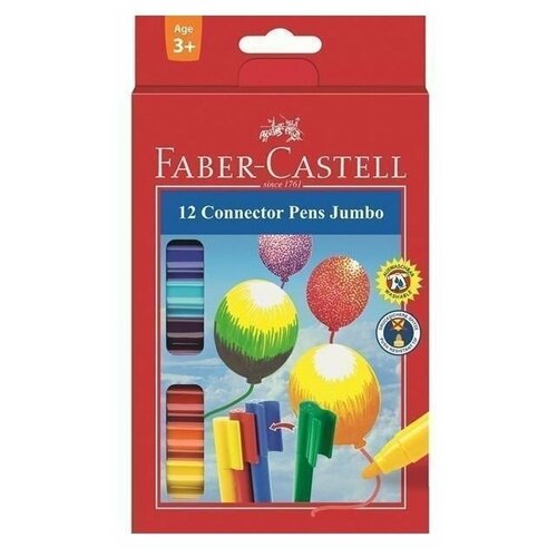 Faber-Castell Набор фломастеров с клипом Jumbo, 12 цв. sela