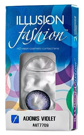 ILLUSION цветные линзы Fashion Adonise (2 линзы) 8.6 -4 violet (фиалковый)