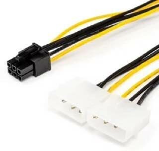 Кабель ATcom 6-pin - 2x Molex, соединительный кабель, черного/желтого цвета
