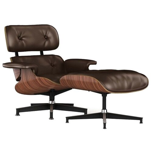 фото Кресло для отдыха eames style lounge chair & ottoman soho design коричневое /палисандр