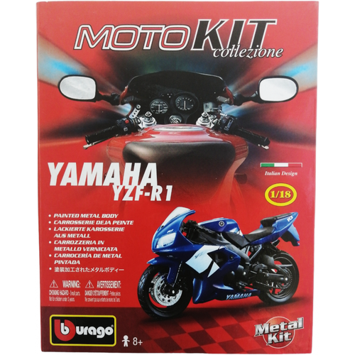 Yamaha YZF-R1 сборная модель мотоцикла 1:18 Bburago 18-55007 мотоцикл maisto yamaha yzf r1 31101 04071 1 12 17 см синий