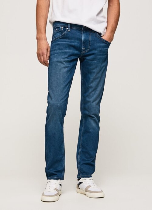 Джинсы Pepe Jeans, средняя посадка, размер 30, синий