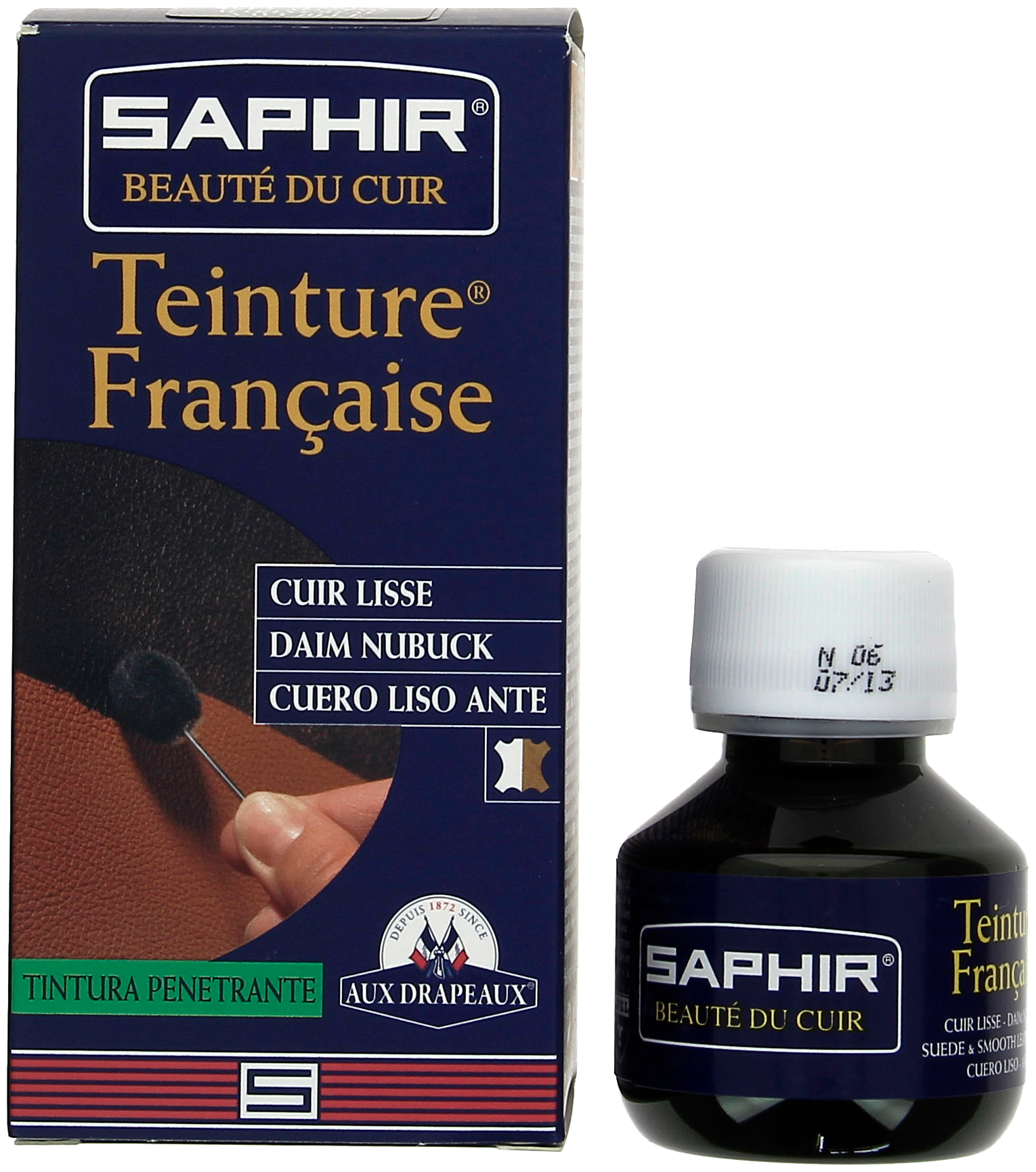 0812 Универсальный Краситель Saphir Teinture Francaise, Цвет Saphir 100 Deep black (Черный) - фотография № 2