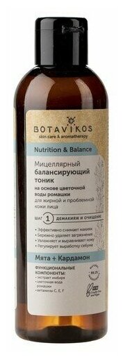 Тоник для лица BOTAVIKOS NUTRITION & BALANCE мицеллярный балансирующий (для жирной и проблемной кожи) 200 мл