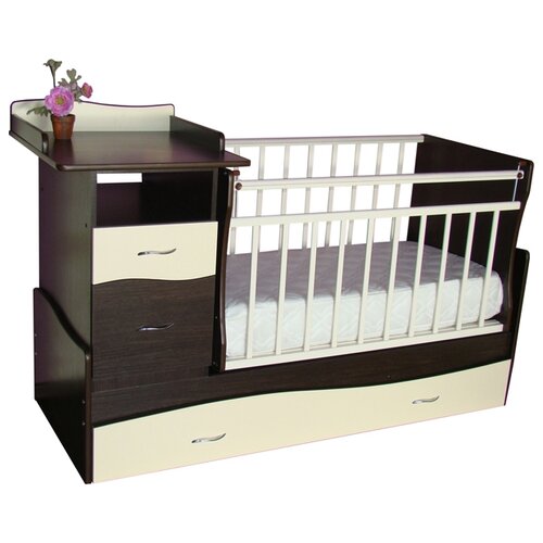 Кроватка  Островок уюта Чунга-Чанга (трансформер), трансформер, поперечный маятник, венге/ваниль