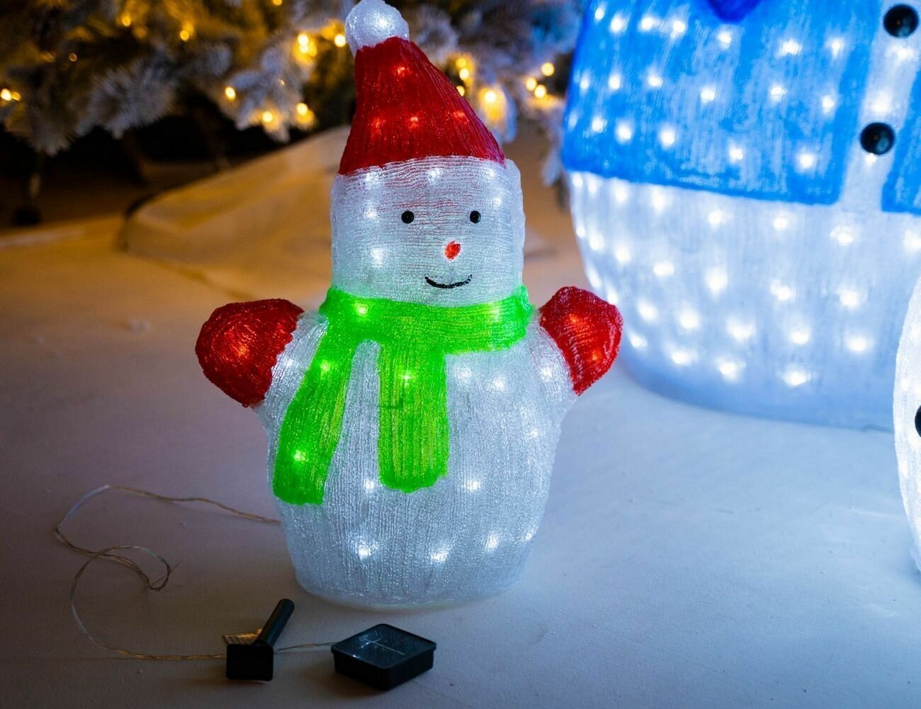 Светящаяся акриловая фигура на солнечной батарее, 60 холодных белых LED-огней, 53 см, уличный, Kaemingk (Lumineo)