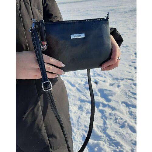 фото Сумка женская через плечо маленькая черная из экокожи. кросс-боди tosoco, / сумка для клуба нет бренда