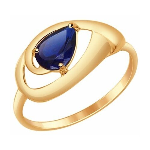 фото Кольцо diamant online, золото, 585 проба, корунд, размер 17.5