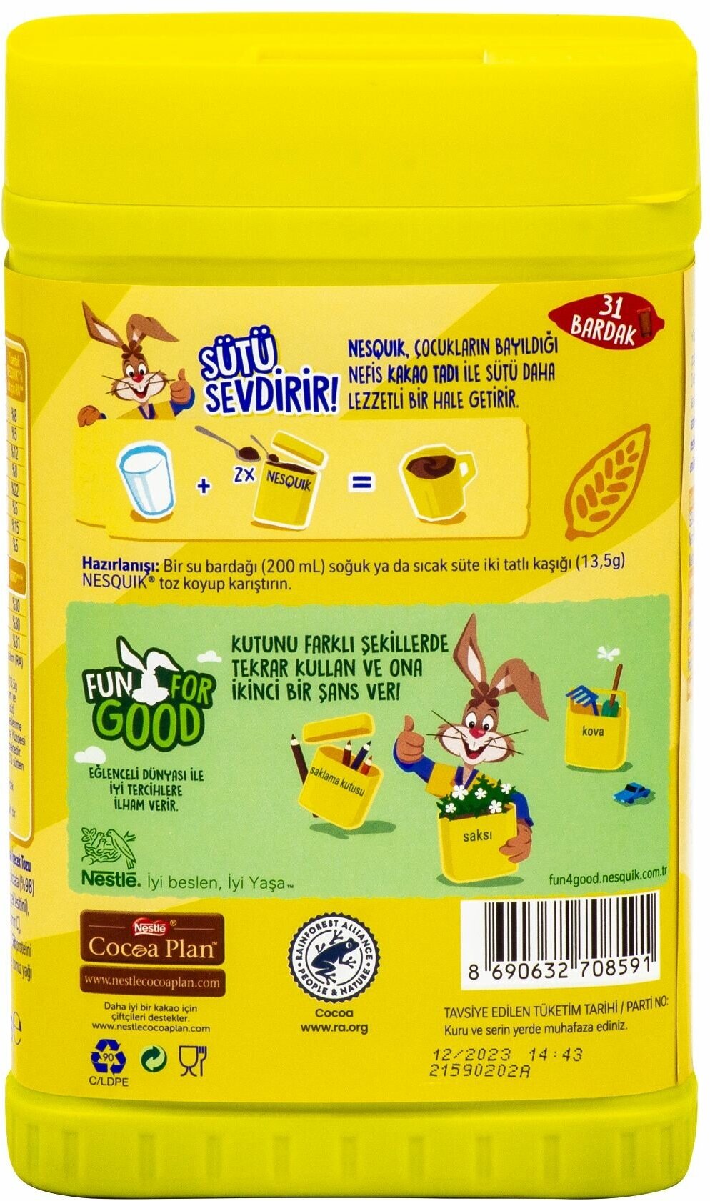 Какао-напиток Nesquik шоколадный растворимый в банке, 420г - фотография № 3