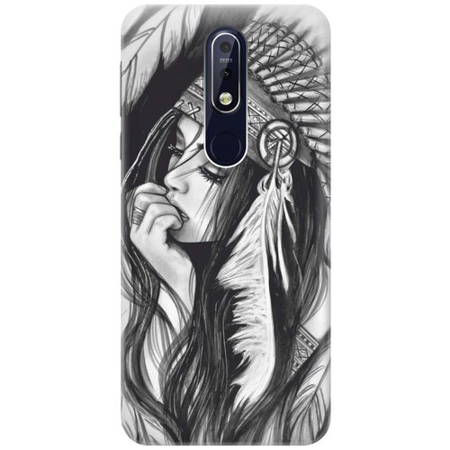 фото Re:paчехол - накладка artcolor для nokia 7.1 (2018) с принтом "эскиз девушки"