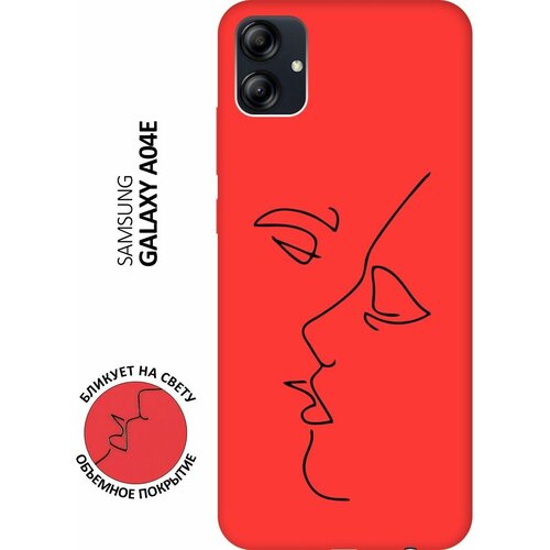 Матовый чехол Faces для Samsung Galaxy A04e / Самсунг А04е с 3D эффектом красный матовый чехол advice w для samsung galaxy a04e самсунг а04е с 3d эффектом синий