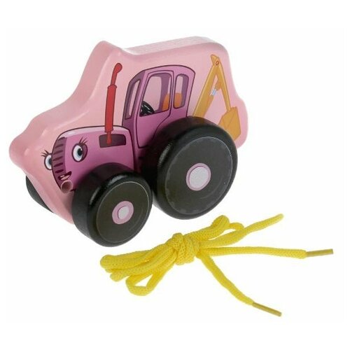 Деревянная каталка трактор мила серия синий трактор