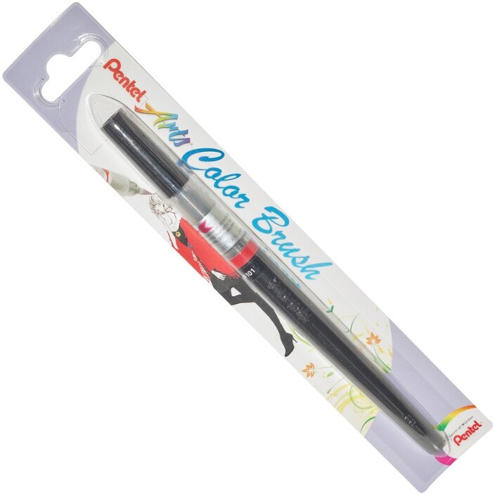 Кисть с краской Pentel "Colour Brush" Оливковый - фото №4