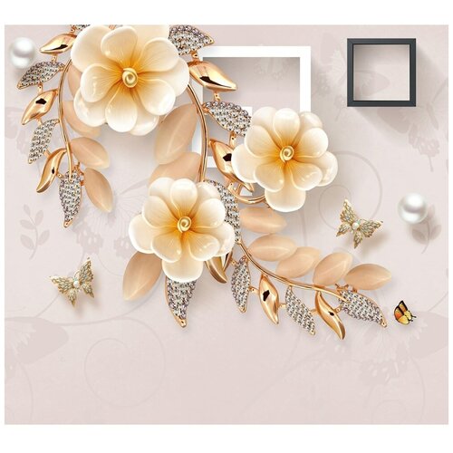 Фотообои Оранжевые цветы 300х270 6800₽