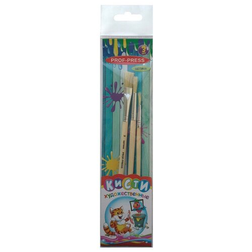 фото Набор кистей проф-пресс щетина, 3 шт