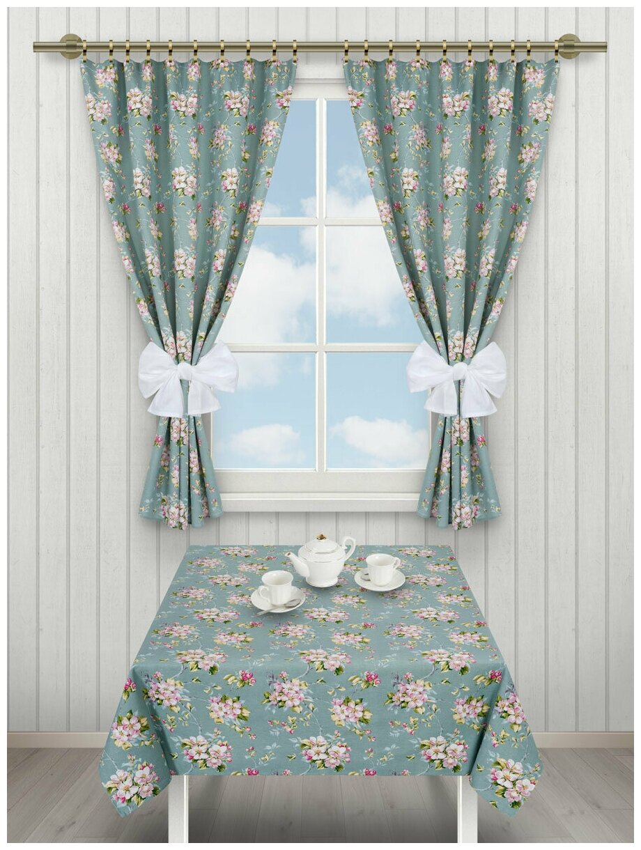 фото Комплект штор для кухни Олимп Текстиль "Дофине" хлопок 150-180 см 2шт