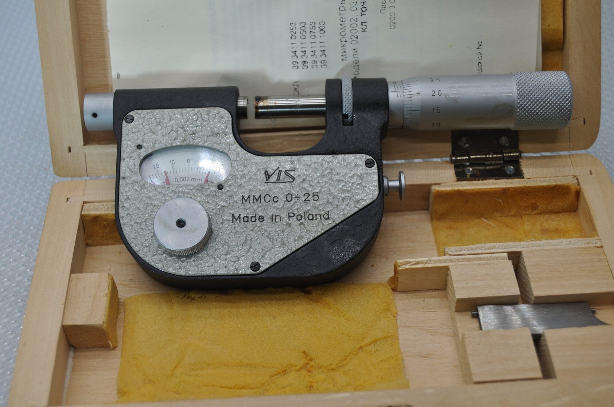Микрометр рычажный МР-25 (0-25мм.) Цена деления 0002мм. Польский