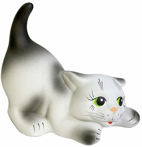 Фигурка Кот Тимошка 23 см белый с серым матовый