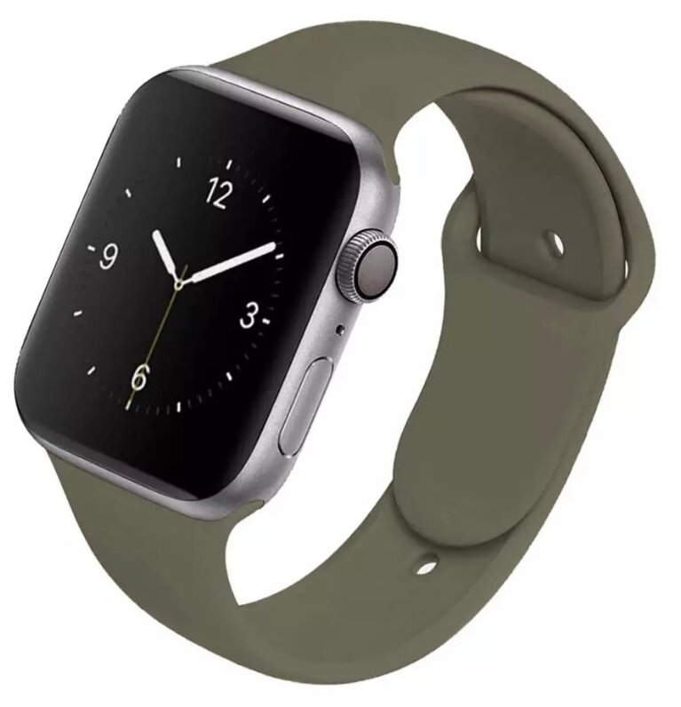 Силиконовый ремешок для Apple Watch 38/40/41 mm оливковый размер s/m