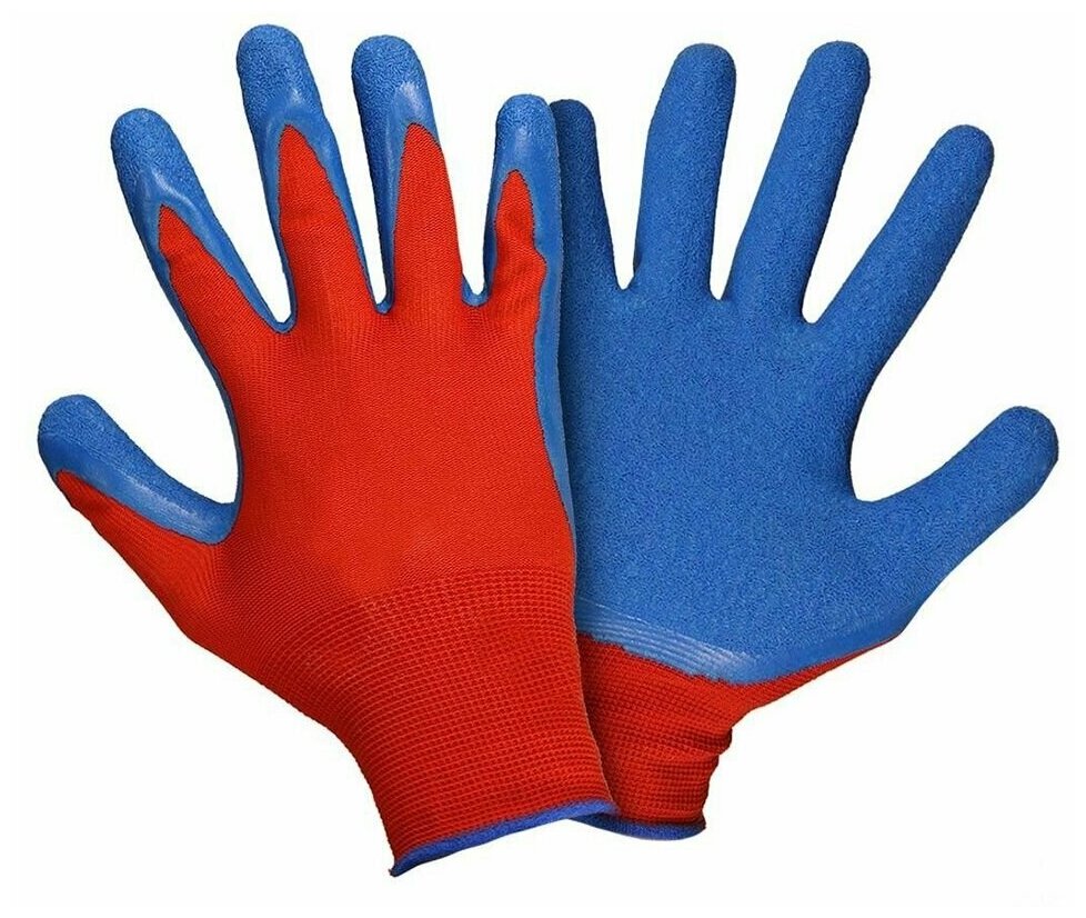 Перчатки нейлоновые с рифленым покрытием (защита рук) - фотография № 2